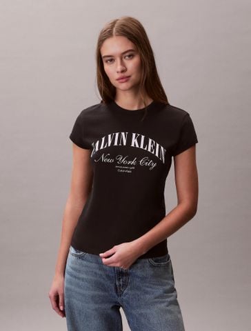 Calvin Klein - Áo Thun Tay Ngắn Nữ Graphic Logo Baby Tee