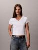 Calvin Klein - Áo Thun Tay Ngắn Nữ Ck Woven Label Baby Rib