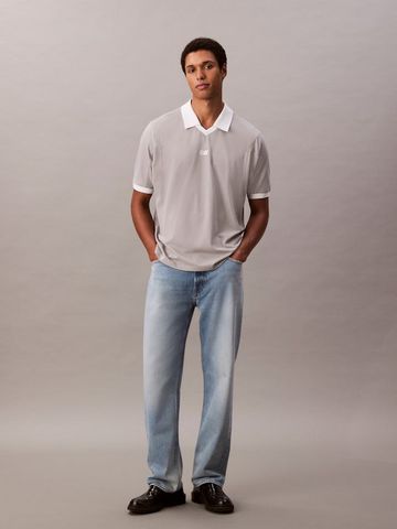 Calvin Klein - Áo polo nam Sport Monogram Logo Classic Polo Shirt