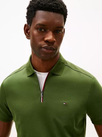 Tommy Hilfiger - Áo thun có cổ polo tay ngắn nam Liquid Cotton Rawb Zip Regular Polo
