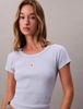 Calvin Klein - Áo thun dệt kim nữ Cotton Stretch Rib Baby Tee