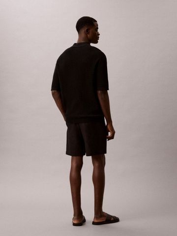 Calvin Klein - Áo Thun Có Cổ Nam Smooth Cotton Waffle Sweater Polo Shirt