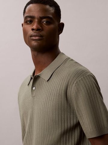 Calvin Klein - Áo Thun Có Cổ Nam Ribbed Jumper Polo Shirt