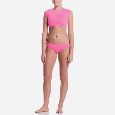 Nike - Áo Rashguard Nữ Nike Swim Women's Cropped Short Sleeve UV Swimming Top