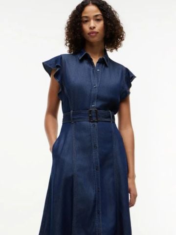 Tommy Hilfiger - Đầm Midi Nữ Denim Fit And Flare Midi Dress