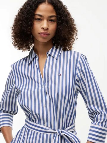 Tommy Hilfiger - Đầm Sơ Mi Nữ Belted Relaxed Midi Shirt Dress