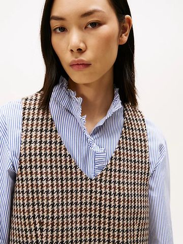 Tommy Hilfiger - Đầm nữ Heritage Check Wool V-Neck Mini Shift Dress