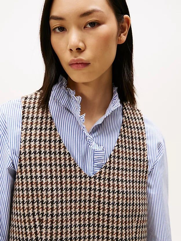 Tommy Hilfiger - Đầm nữ Heritage Check Wool V-Neck Mini Shift Dress