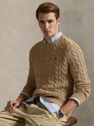 Ralph Lauren - Áo Len Nam Cable-Knit Cotton Sweater