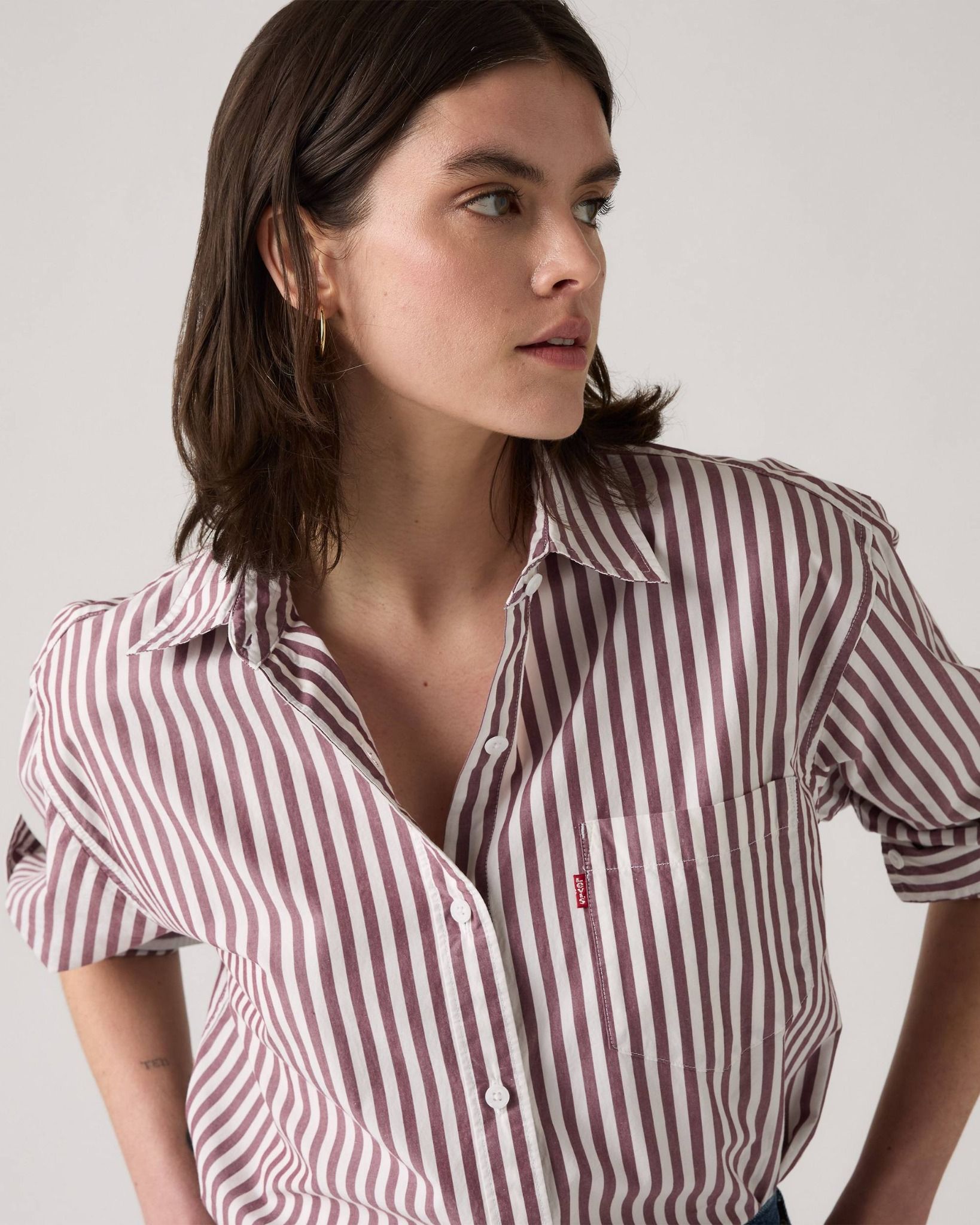 Levi's - Áo sơ mi tay dài nữ Harlie Boyfriend Shirt - Brown
