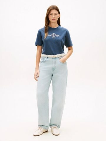 Tommy Hilfiger - Áo Thun Tay Ngắn Nữ Crest Logo Embroidery Relaxed T-Shirt