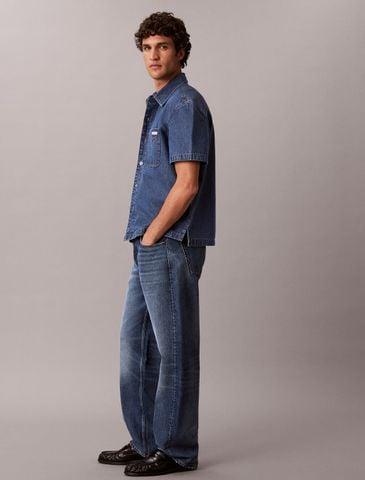 Calvin Klein - Áo Sơ Mi Nam Boxy Denim Short Sleeve Shirt - 4
