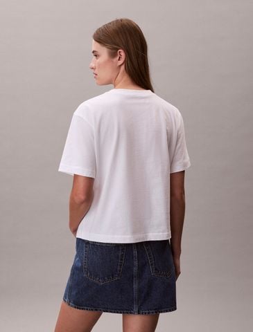 Calvin Klein - Áo Thun Tay Ngắn Nữ Relaxed Embroidered Logo T-Shirt