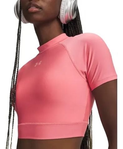 Under Armour - Áo Tay Ngắn Thể Thao Nữ Short Sleeve Compression HeatGear Crop Mock