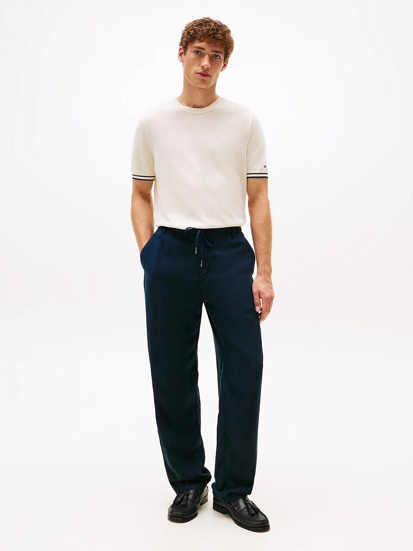 Tommy Hilfiger - Áo thun tay ngắn nam Smart Casual Tipped Cuff T-Shirt