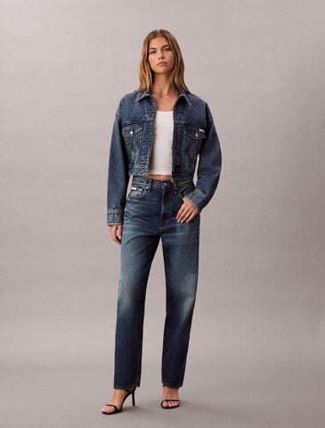 Calvin Klein - Quần Jean Dài Nữ High Rise Taper Jeans
