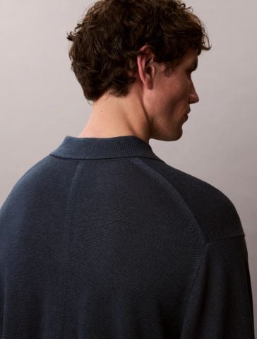 Calvin Klein - Áo Thun Có Cổ Nam Linen Blend Polo Sweater