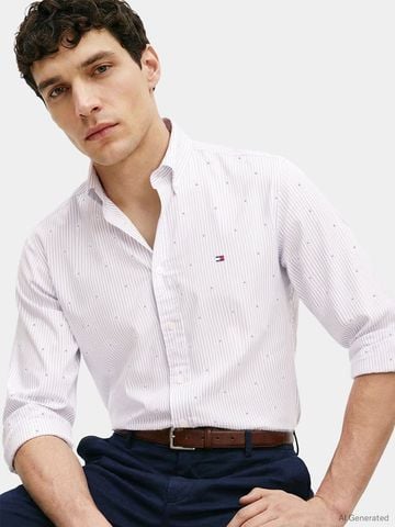 Tommy Hilfiger - Áo Sơ Mi Nam Tay Dài Fil A Coupe Poplin Shirt - 2