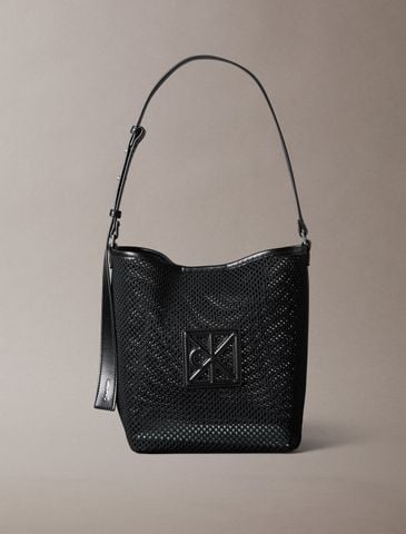 Calvin Klein - Túi Đeo Vai Nữ Mesh Emblem Logo Bucket Bag With Pouch
