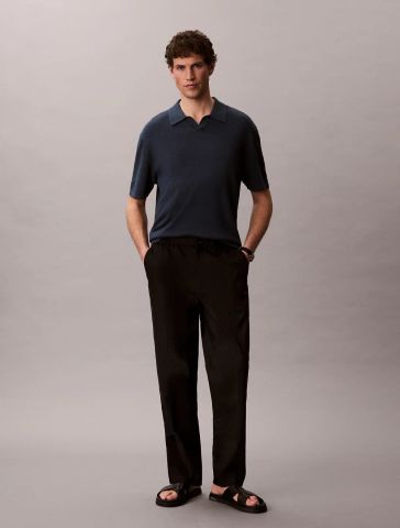 Calvin Klein - Áo Thun Có Cổ Nam Linen Blend Polo Sweater