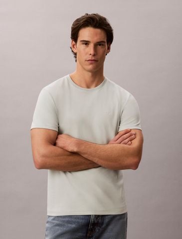 Calvin Klein - Áo Thun Tay Ngắn Nam Slim Sleek Double Knit Monogram Tee