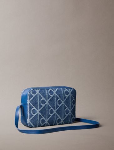 Calvin Klein - Túi Đeo Chéo Nữ Denim Allover Emblem Logo Camera Bag