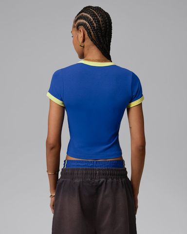 Nike - Áo Tay Ngắn Thể Thao Nữ Jordan Women's Graphic Brazil Crew-Neck Top