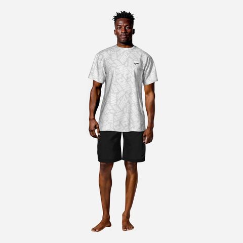 Nike - Áo Bơi Chống Nắng Nam Short Sleeve UV Swimming Top Fall Embossed Hydroguard