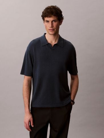 Calvin Klein - Áo Thun Có Cổ Nam Linen Blend Polo Sweater
