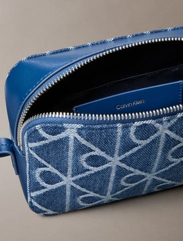 Calvin Klein - Túi Đeo Chéo Nữ Denim Allover Emblem Logo Camera Bag