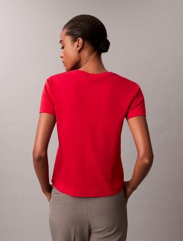 Calvin Klein - Áo thun thời trang nữ Nano Logo Supima Cotton Tee