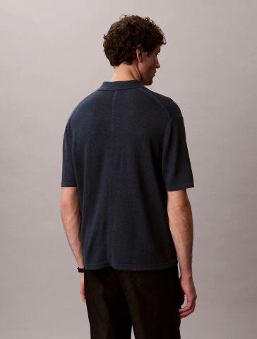 Calvin Klein - Áo Thun Có Cổ Nam Linen Blend Polo Sweater