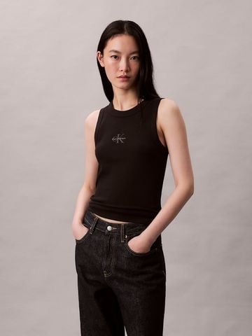 Calvin Klein - Áo ba lỗ nữ Monologo Rib Tank Top