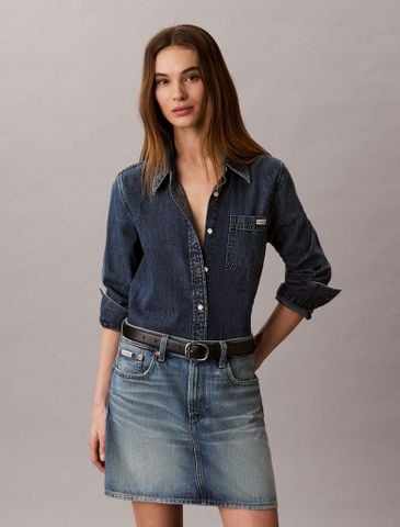 Calvin Klein - Chân Váy Nữ 90s Mini Skirt Basset Blue