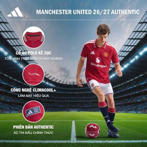 Adidas - Áo Tay Ngắn Thể Thao Nam MUFC Manchester United Fc Authentic 26/27 - 4