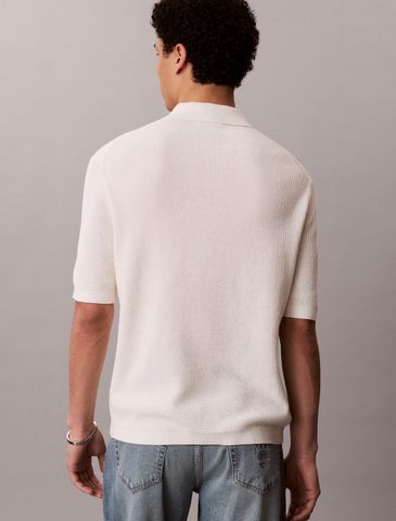 Calvin Klein - Áo Thun Có Cổ Nam Cotton Waffle Knit Polo Shirt
