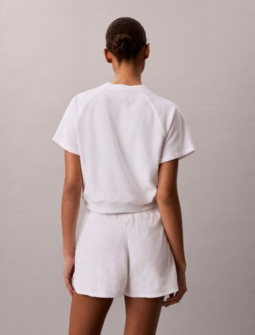 Calvin Klein - Áo Thun Tay Ngắn Nữ Towel Terry Cropped Short Sleeve Top