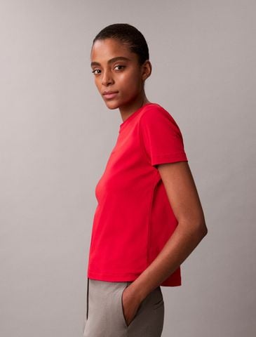 Calvin Klein - Áo thun thời trang nữ Nano Logo Supima Cotton Tee