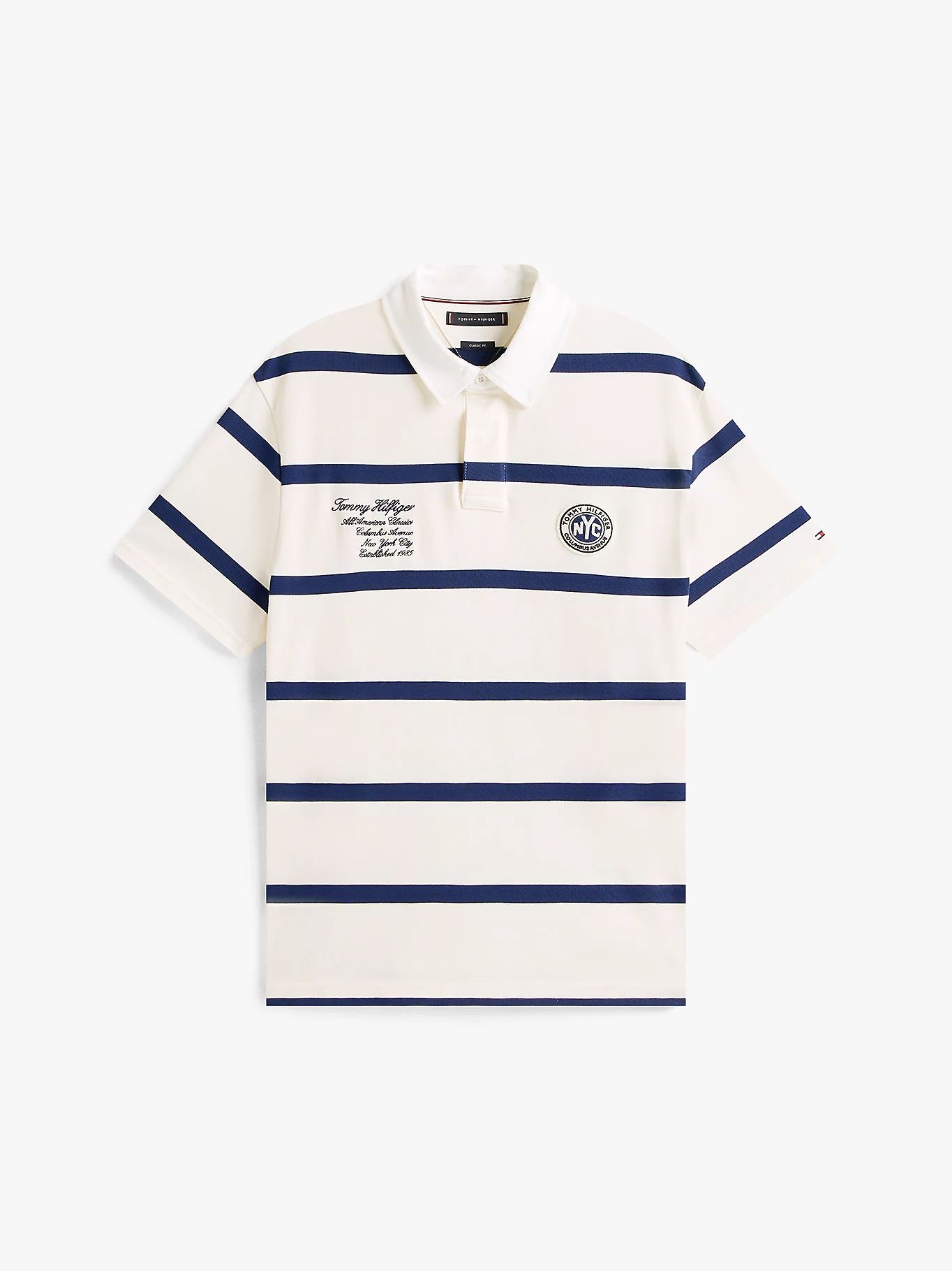 Tommy Hilfiger - Áo thun có cổ polo tay ngắn nam Athleisure Relaxed Rugby Stripe Polo Shirt