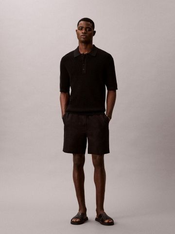 Calvin Klein - Áo Thun Có Cổ Nam Smooth Cotton Waffle Sweater Polo Shirt