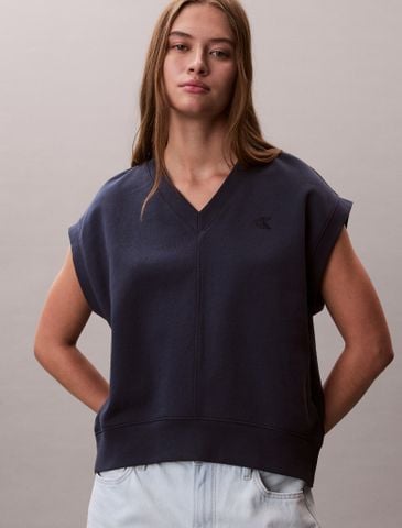 Calvin Klein - Áo Nỉ Nữ Sl Monogram V Neck Cotton Terry Vest