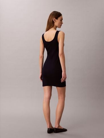 Calvin Klein - Đầm Mini Nữ Monogram Label Rib Knit Mini Dress
