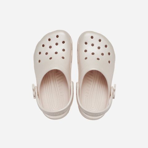 Crocs - Giày Trẻ Em Bé Gái Classic Pearl Shine Clog