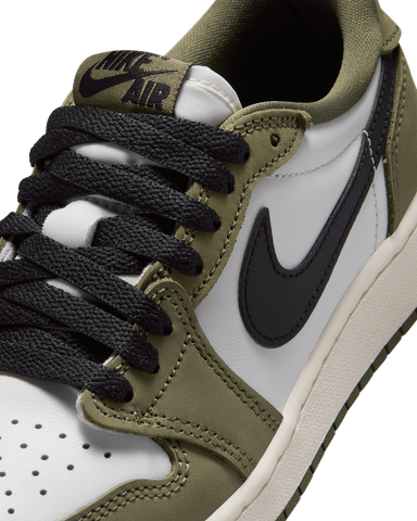 Nike - Giày Thời Trang Nam Big Kids' Air Jordan 1 Low Medium Olive and Summit White