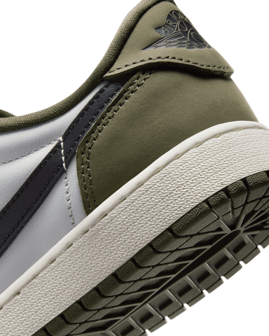 Nike - Giày Thời Trang Nam Big Kids' Air Jordan 1 Low Medium Olive and Summit White