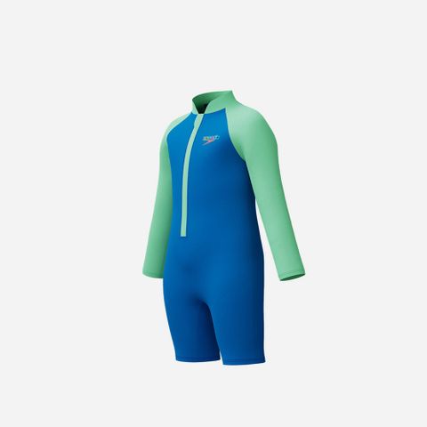 Speedo - Đồ bơi chống nắng bé trai Toddler Zip Sunsuit Blue Sun Protection