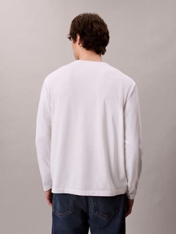 Calvin Klein - Áo Thun Tay Dài Nam Long Sleeve Relaxed Standard Logo Crewneck