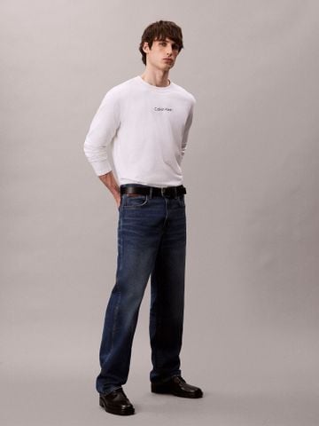 Calvin Klein - Áo Thun Tay Dài Nam Long Sleeve Relaxed Standard Logo Crewneck