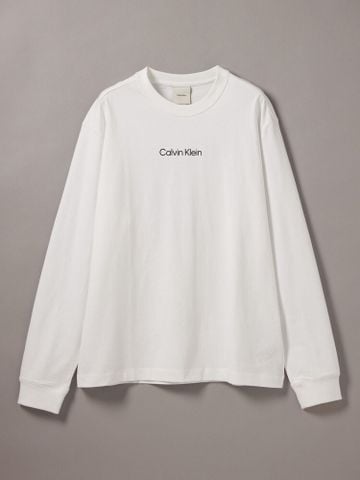Calvin Klein - Áo Thun Tay Dài Nam Long Sleeve Relaxed Standard Logo Crewneck