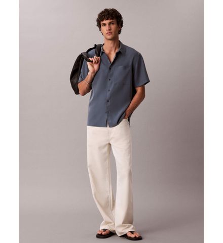 Calvin Klein - Áo Sơ Mi Nam Short Sleeve Drapey Lyocell Easy Shirt